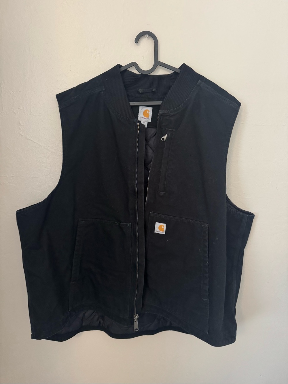 Carhartt Black Men's Work Vest with Zippered Chest Pocket